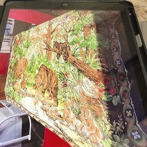 Vintage Tapestry Bears wall hanging rug 4' by 78"